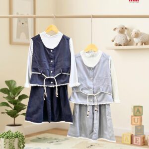 Oneset T-shirt + Vest Celana Panjang 4-8 Tahun