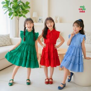 (Pre Order) Joana Dress 2-10 Tahun Lengan Kutung