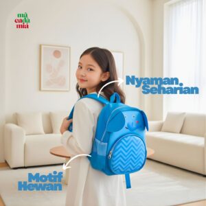 Tas Ransel Motif Hewan 3D Size M