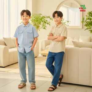 Kemeja Anak Laki-laki 3-8 Tahun - Macadamia Little Glamz