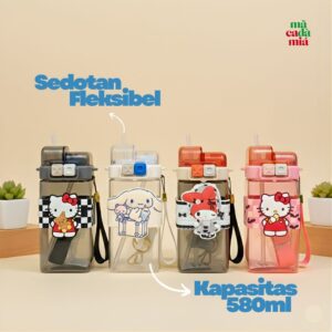 Botol Minum Anak 580ml Tali dan Sedotan