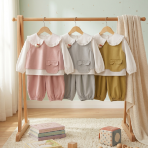 Setelan 2-6 Tahun Set Blouse Vest Celana Panjang 3 Warna