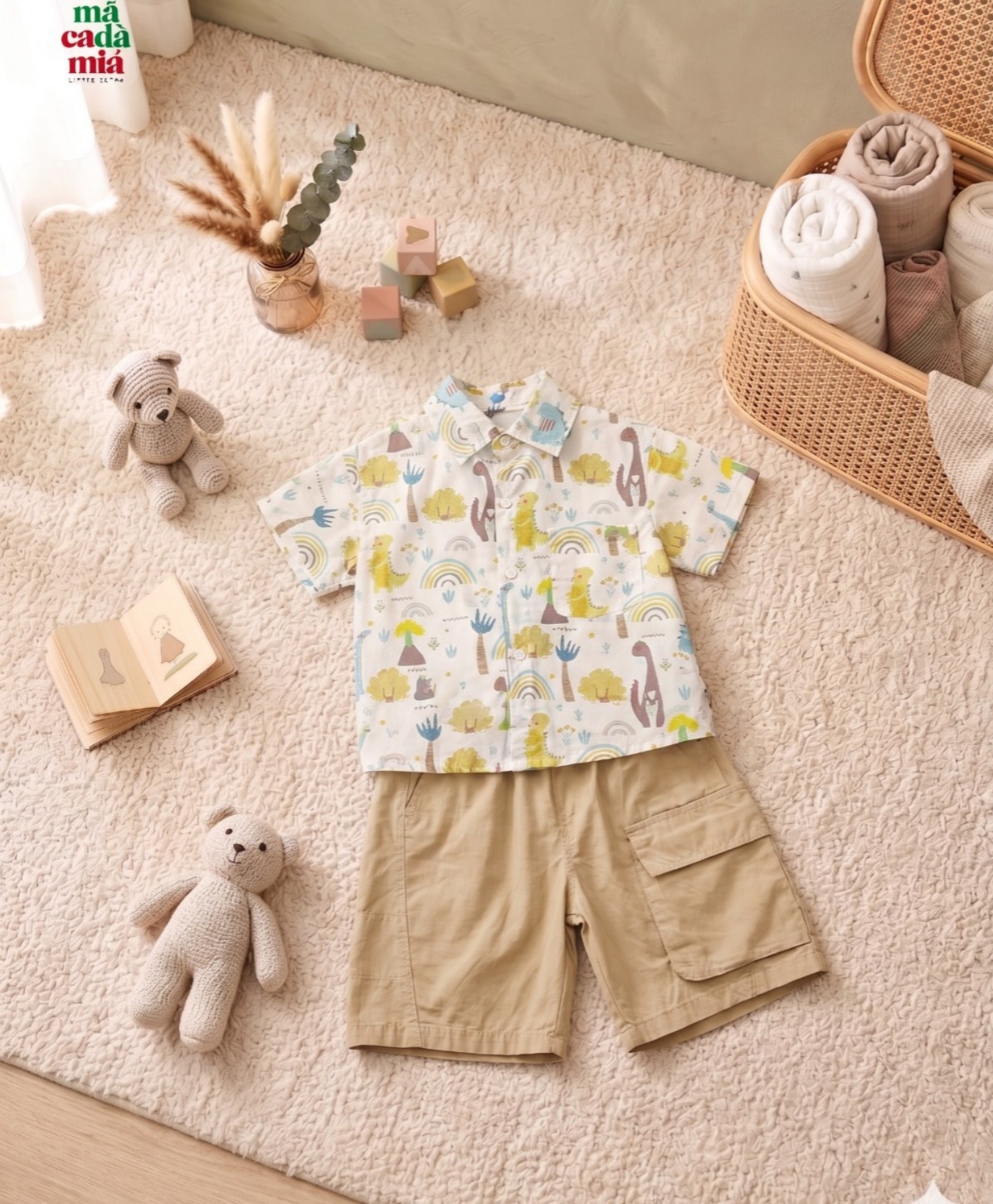Setelan 2-6 Tahun Dino Olive