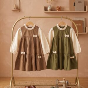 Dress Usia 4-8 Tahun Ribbon Ruffle 2 Warna