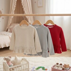 Atasan 3-7 Tahun Tshirt Ruffle Polkadot 3 Warna