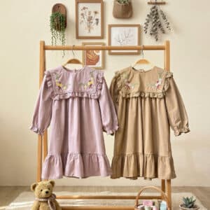 Dress 2-7 Tahun Embroidery Flower 2 Warna