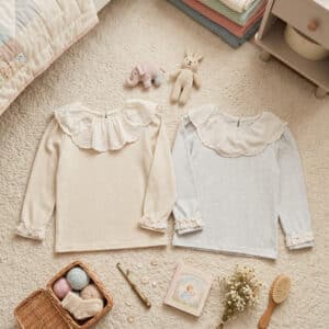 Atasan 2-6 Tahun Blouse Knit Lace Collar 2 Warna