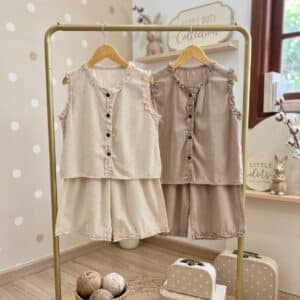 Stelan 4-8 Tahun Blouse Celana Panjang Mini Dot 2 Warna