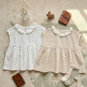 Atasan 4-8 Tahun Blouse Polka Renda 2 Warna