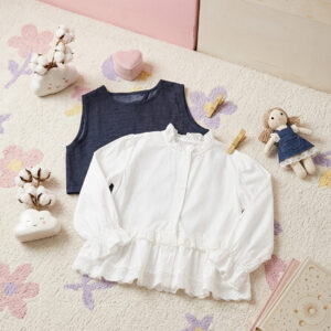 Atasan 4-7 Tahun Blouse Vest Lace Denim White