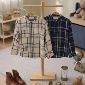 Atasan 2-7 Tahun Kemeja Plaid 2 Warna