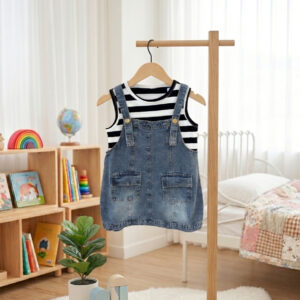 Stelan 2-6 Tahun Overall Denim Stripes