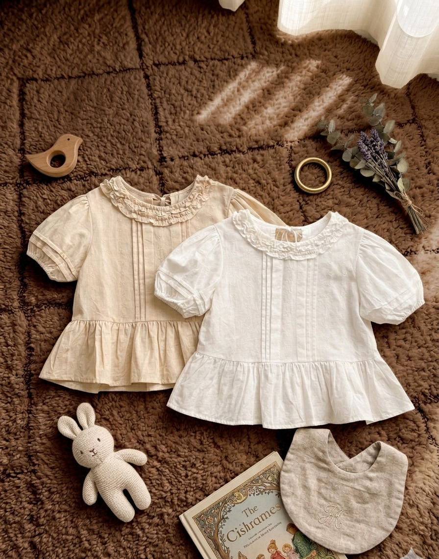 Atasan 4-8 Tahun Blouse Kerah Ruffle 2 Warna