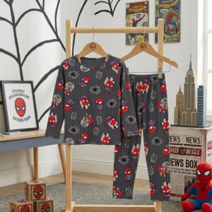 Baju Tidur 1-9 Tahun Motif Spider Abu