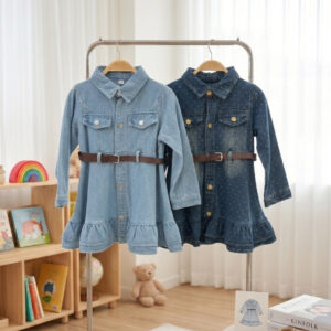 Dress 2-6 Tahun Denim Motif Polka 2 Warna