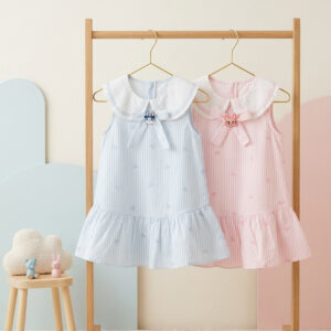Dress 2-6 Tahun Motif Stripe Ribbon