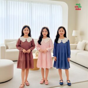 Dress Anak Perempuan 4-7 Tahun Lace Collar
