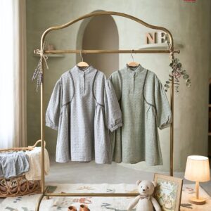 Dress 4-8 Tahun Lengan Panjang Lace Flower 2 Warna