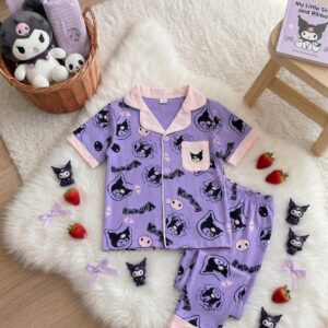 Baju Tidur Motif Kuromi Usia 1-9 Tahun