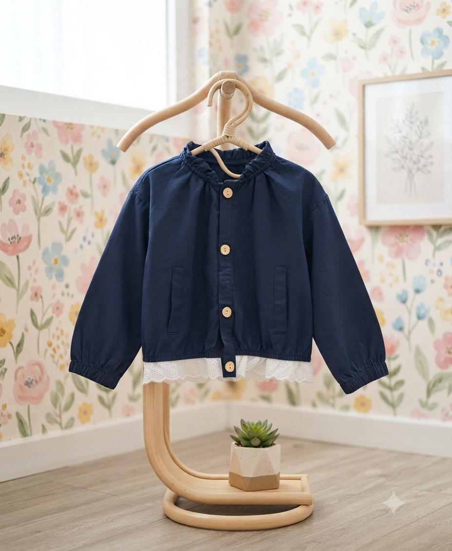 Jaket 3-8 Tahun Navy Renda