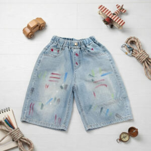 Celana 4-8 Tahun Denim 7/8 Motif Art