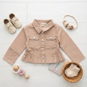 Atasan 18-36 Bulan Jaket Mayoral Ruffle Denim Cream