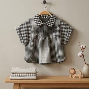 Atasan 2-6 Tahun Blouse Plaid Black White
